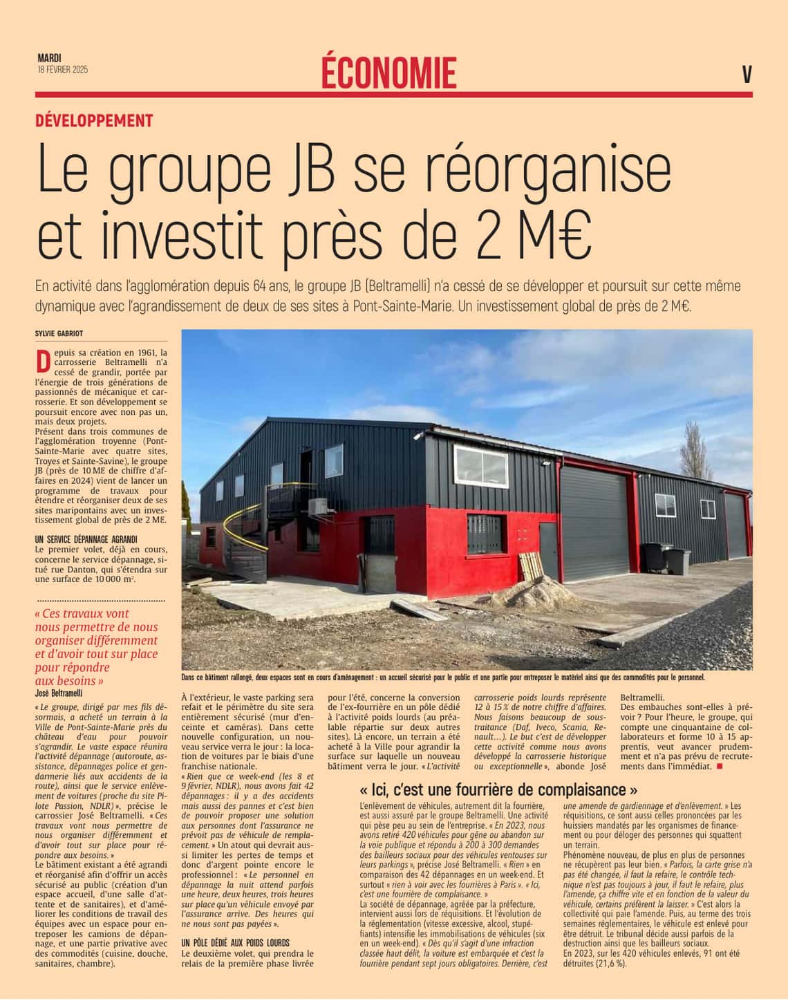 Le Groupe JB, investit près de deux millions !