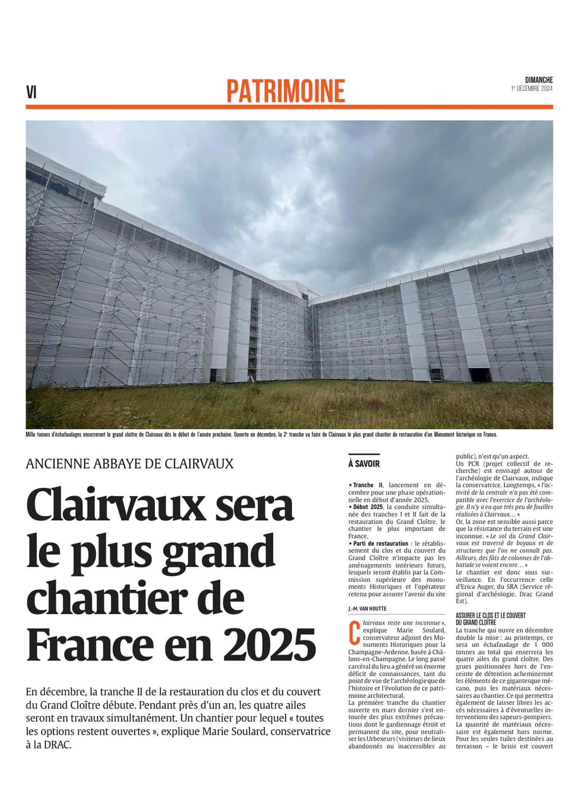 En 2025, Clairvaux sera le plus grand chantier de France