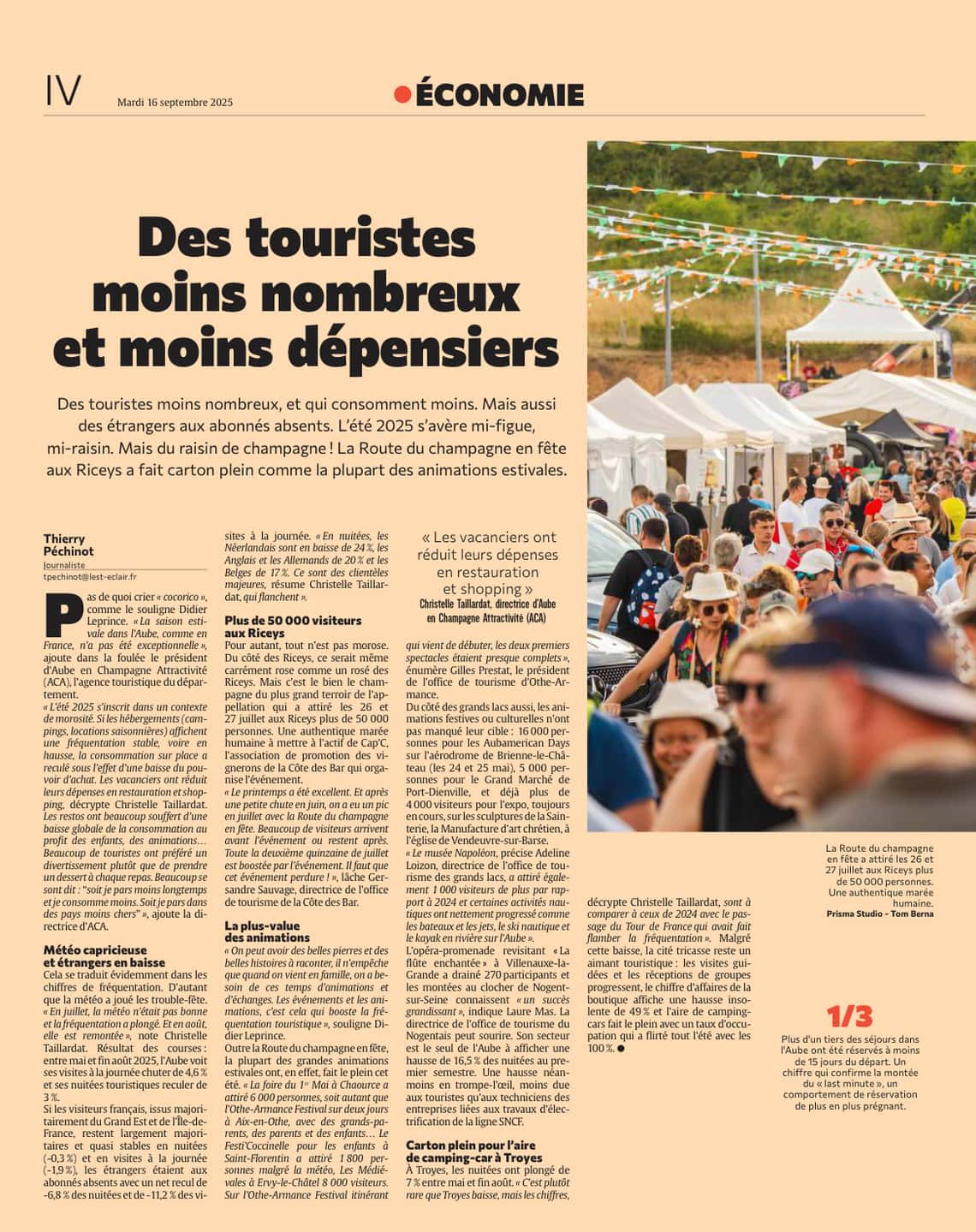 Des touristes moins nombreux et moins dépensiers : un été en demi-teinte !