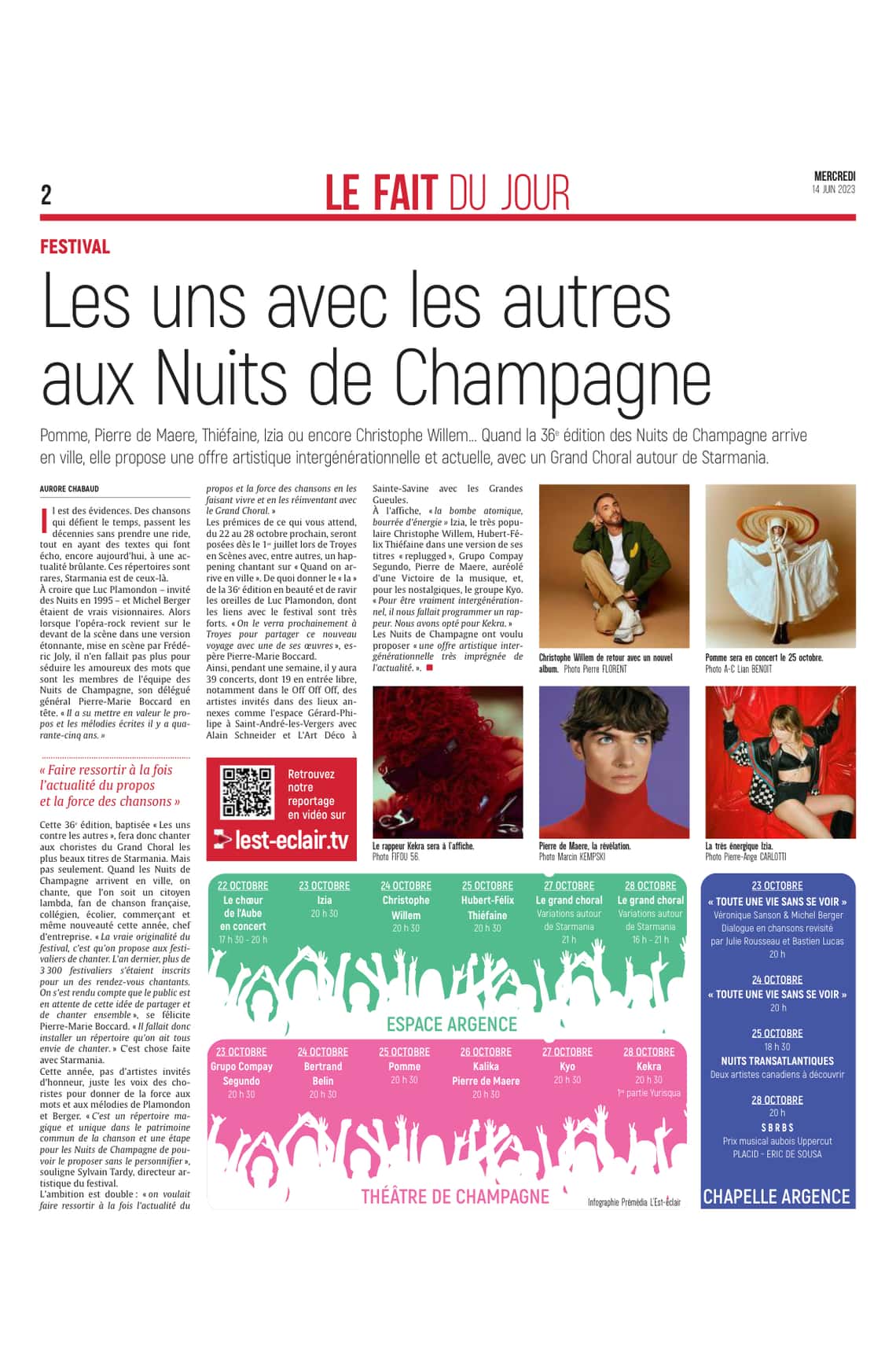 Les uns avec les autres aux Nuits de Champagne.