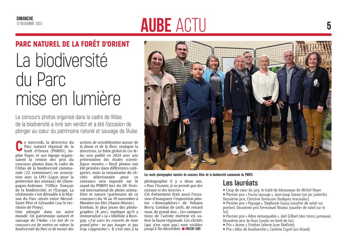 Concours : la biodiversité du Parc mise en lumière.