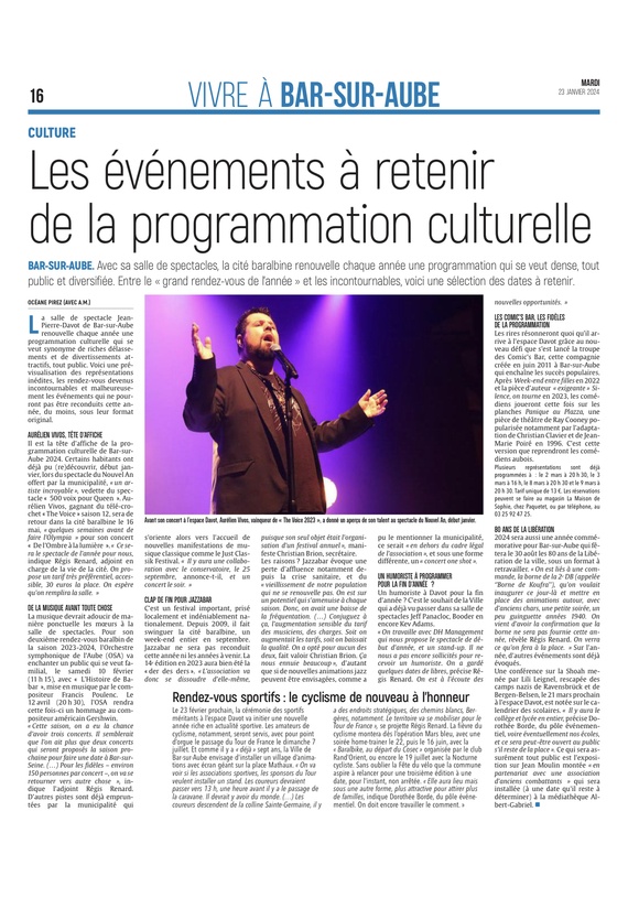 Bar-sur-Aube : les événements à retenir de la programmation culturelle