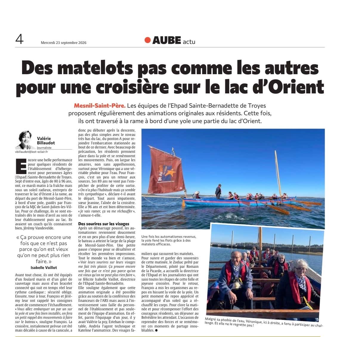 Des matelots pas comme les autres pour une croisière sur le lac d'Orient