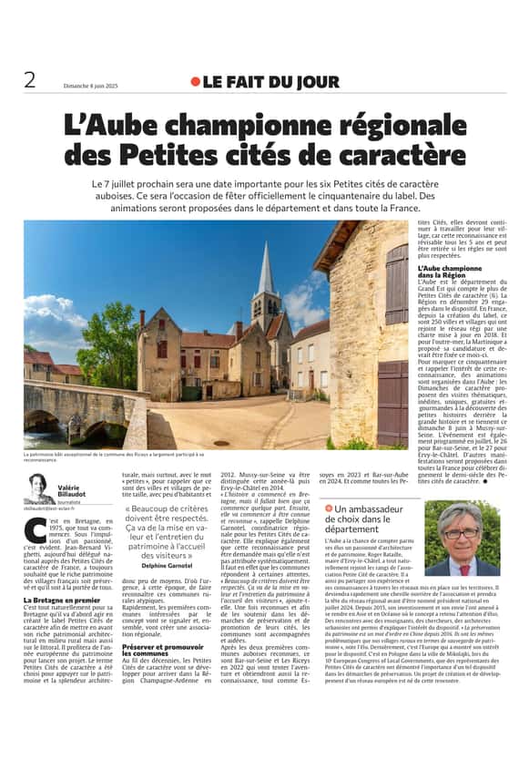 L’Aube, championne régionale des Petites cités de caractère !