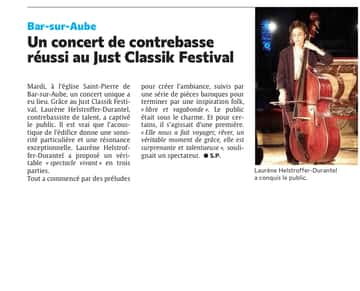 Un concert de contrebasse réussi au Just Classik Festival