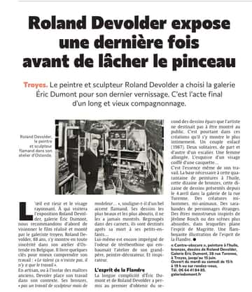 Galerie Dumont : Roland Devolder expose une dernière fois ...