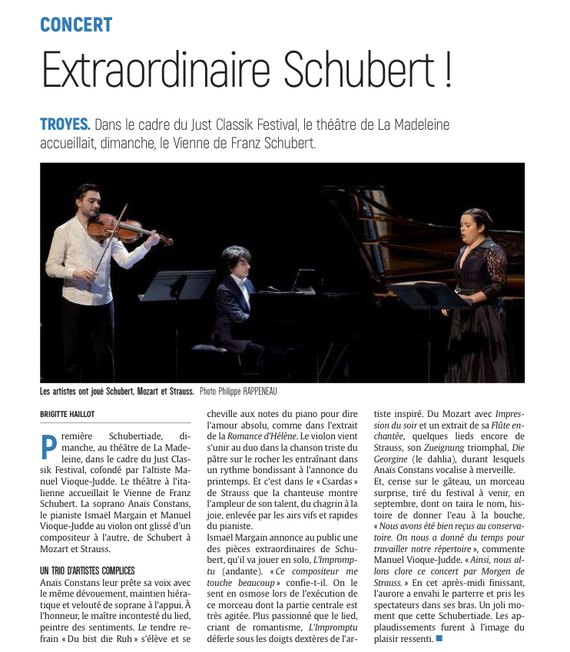 Extraordinaire Schubert !