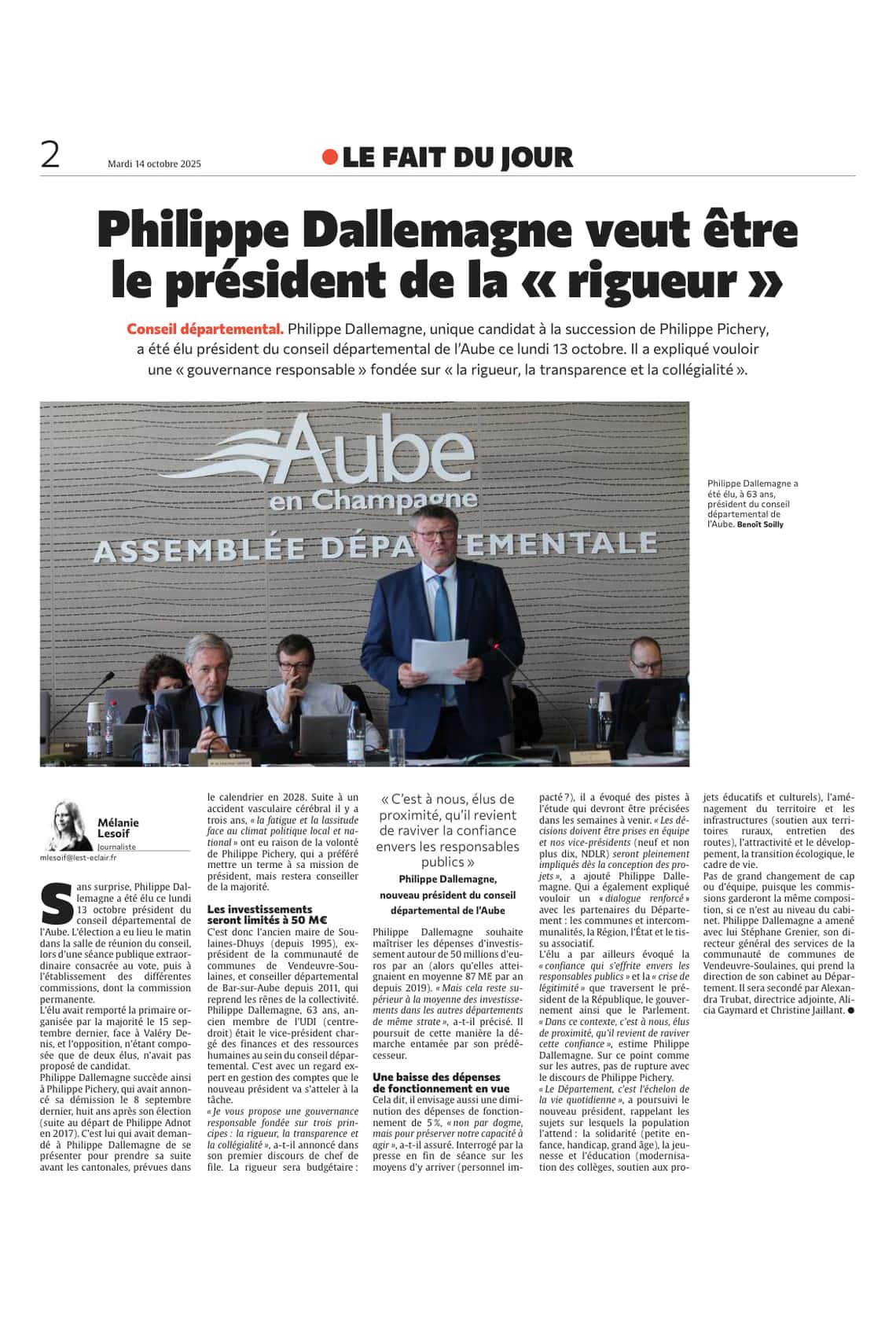 Philippe Dallemagne veut être le président de la « rigueur »