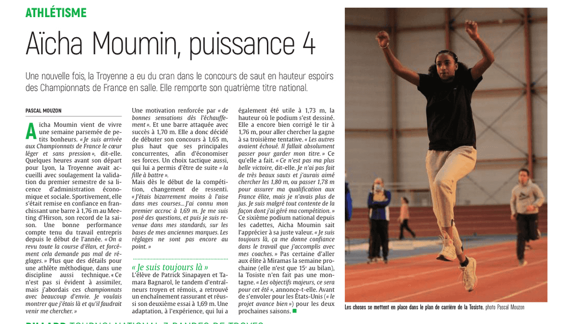 Aïcha Moumin, puissance 4 !