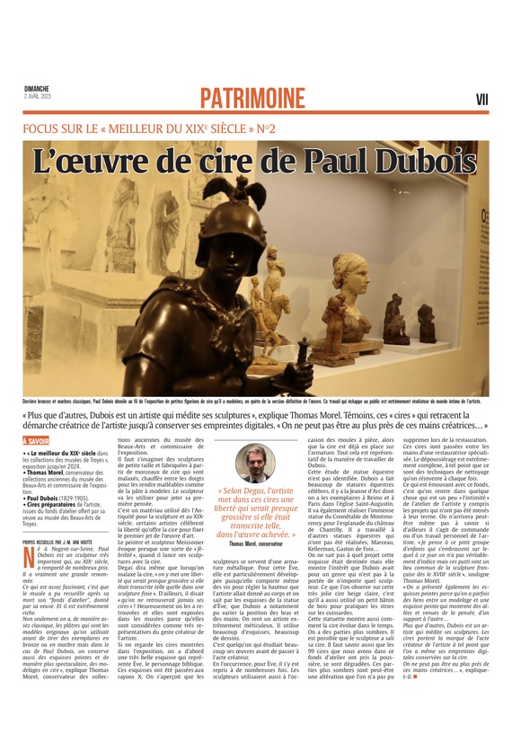 L'Oeuvre de cire de Paul Dubois.