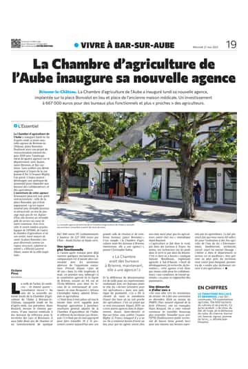 La Chambre d’agriculture de l’Aube a inauguré sa nouvelle agence à Brienne