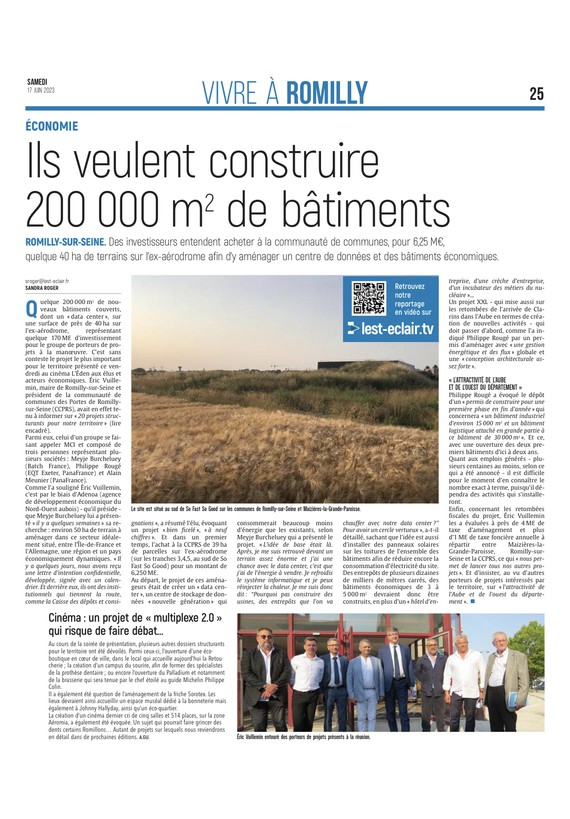 Ils veulent construire 200 000 m2 de bâtiments à Romilly-sur-Seine