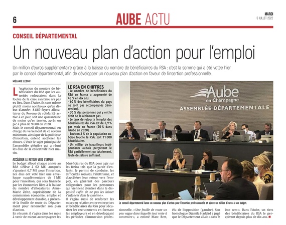 Conseil départemental : un nouveau plan d’action pour l’emploi