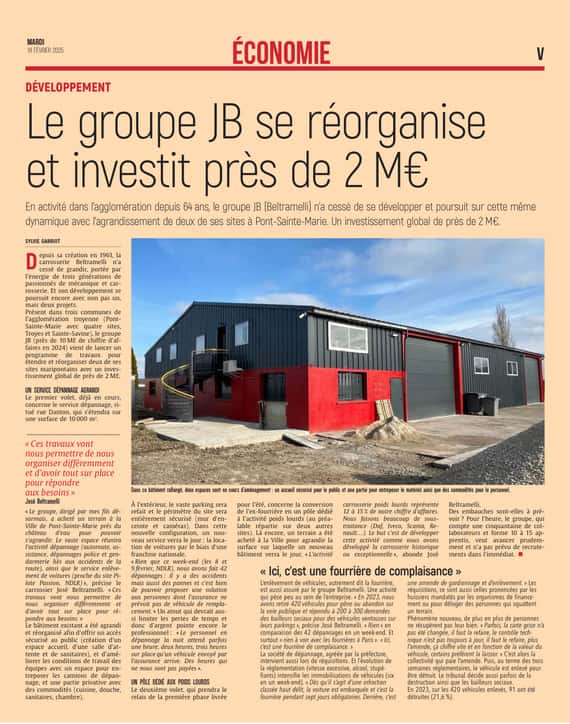 Le Groupe JB, investit près de deux millions !