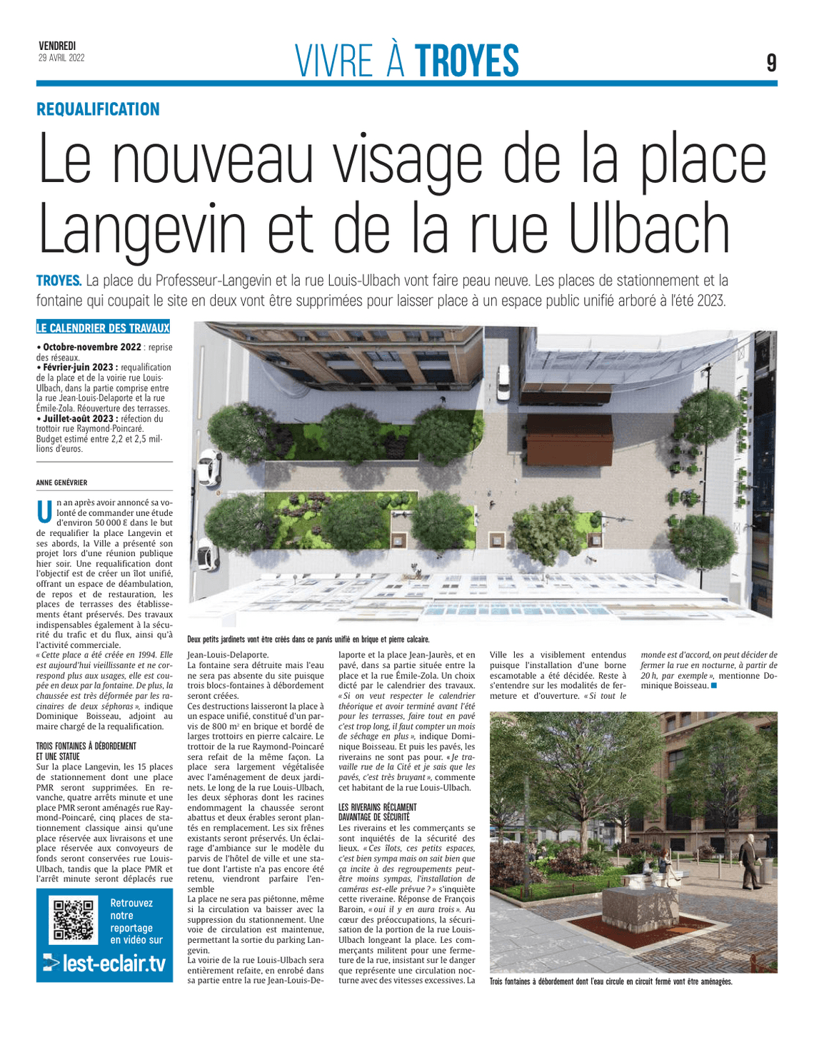 Le nouveau visage de la place Langevin et de la rue Ulbach.