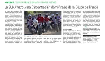 Le SUMA retrouvera Carpentras en demi-finales de la Coupe de France.