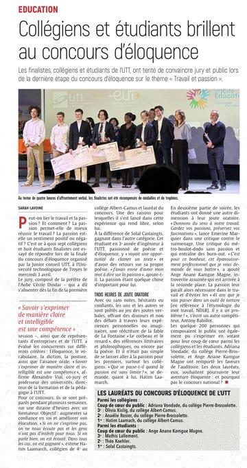 Collégiens et étudiants ont brillé au concours d’éloquence