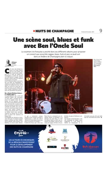 Une scène soul, blues et funk avec Ben l’Oncle Soul.