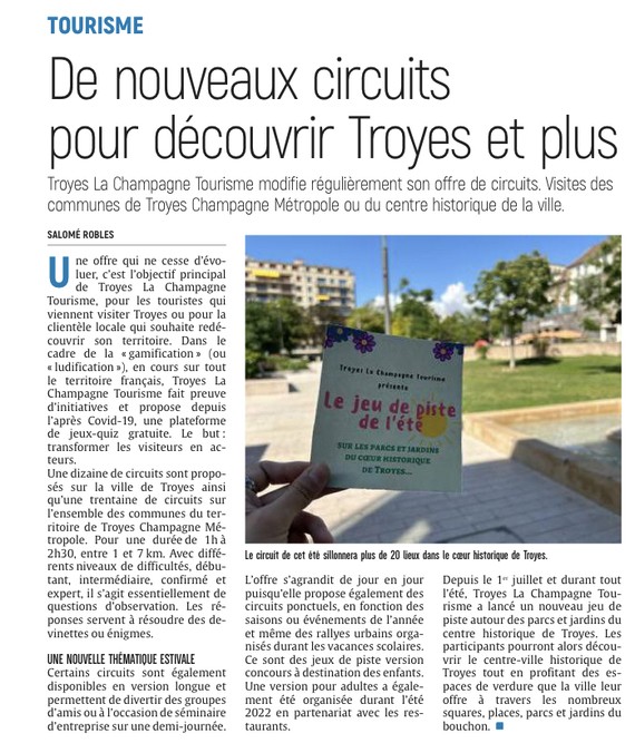 de nouveaux circuits pour découvrir Troyes et plus...