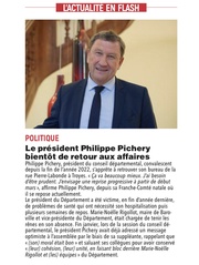 Le président du Département Philippe Pichery bientôt de retour aux affaires