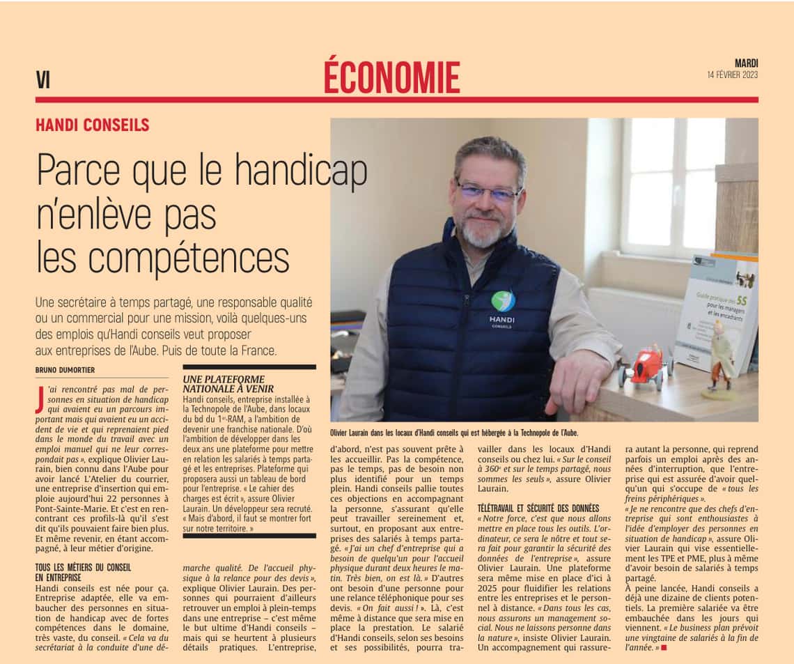 Handi Conseils : Parce que le handicap n'enlève pas les compétences.