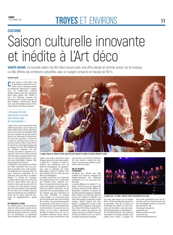 Saison culturelle innovante et inédite à l'Art Déco.