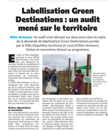 Labellisation Green Destinations pour Othe-Armance