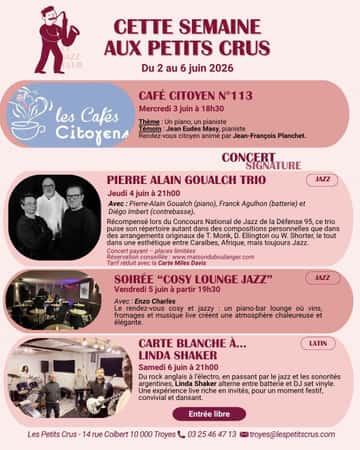 Le programme jazz de la semaine des Petits crus