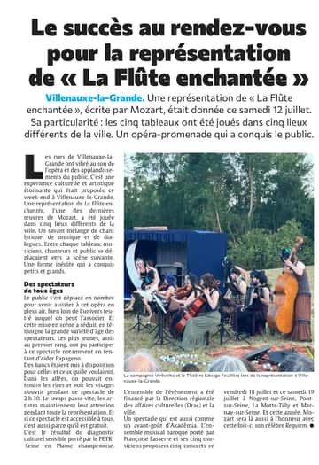 Le succès au rdv pour la représentation de La flûte enchantée.