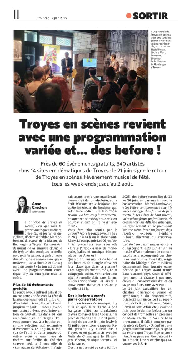 « Troyes en scènes » revient avec une programmation variée et… des before !