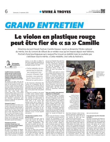 JUST CLASSIK FESTIVAL le violon plastique rouge peut être fier de «sa» Camille
