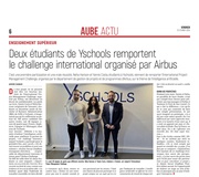 Deux étudiants de Yschools remportent un challenge international Airbus
