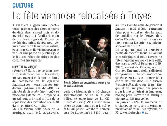 L’Orchestre symphonique de l’Aube fait revivre la fête viennoise à Troyes