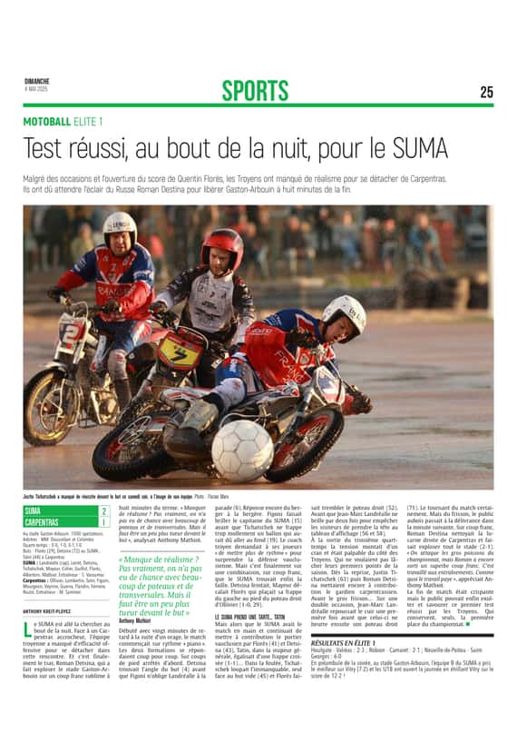 Premier test réussi, au bout de la nuit, pour le SUMA