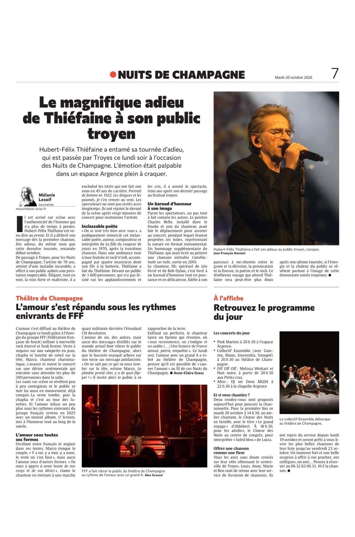 Le magnifique adieu de Thiéfaine à son public troyen