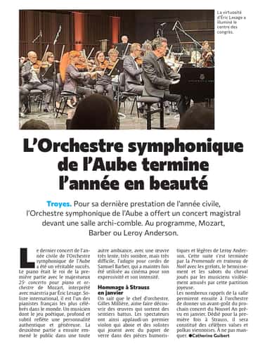 L’Orchestre symphonique de l’Aube termine l’année en beauté !