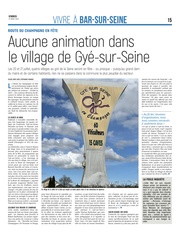 Aucune animation dans le village de Gyé-sur-Seine