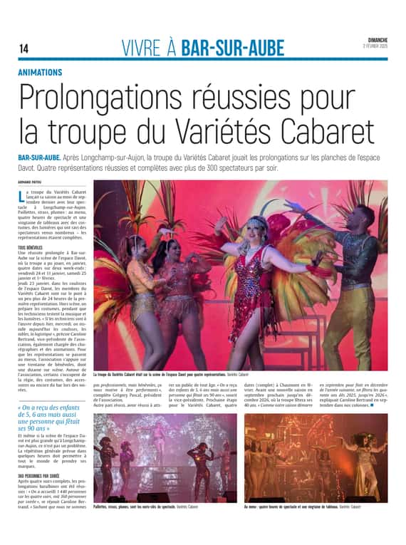Prolongations réussies pour la troupe du Variétés Cabaret