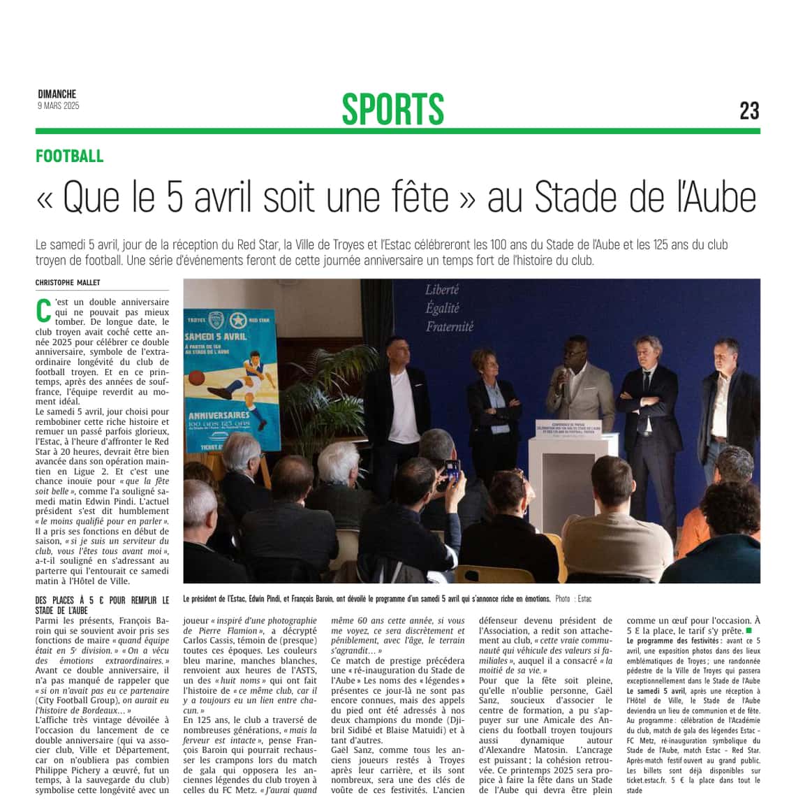 « Que ce 5 avril soit une fête »