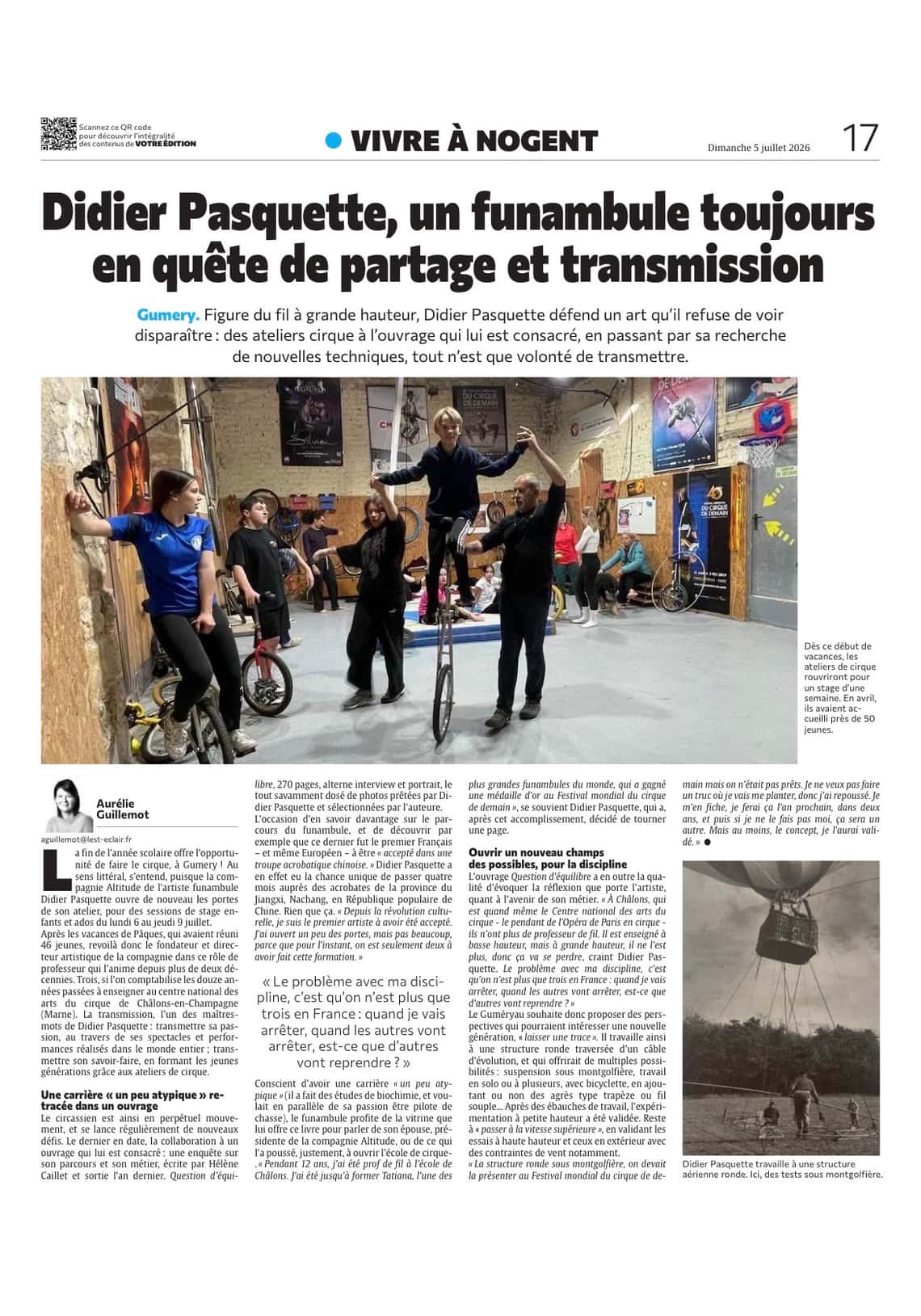 Didier Pasquette, le funambule de Gumery toujours en quête de partage !