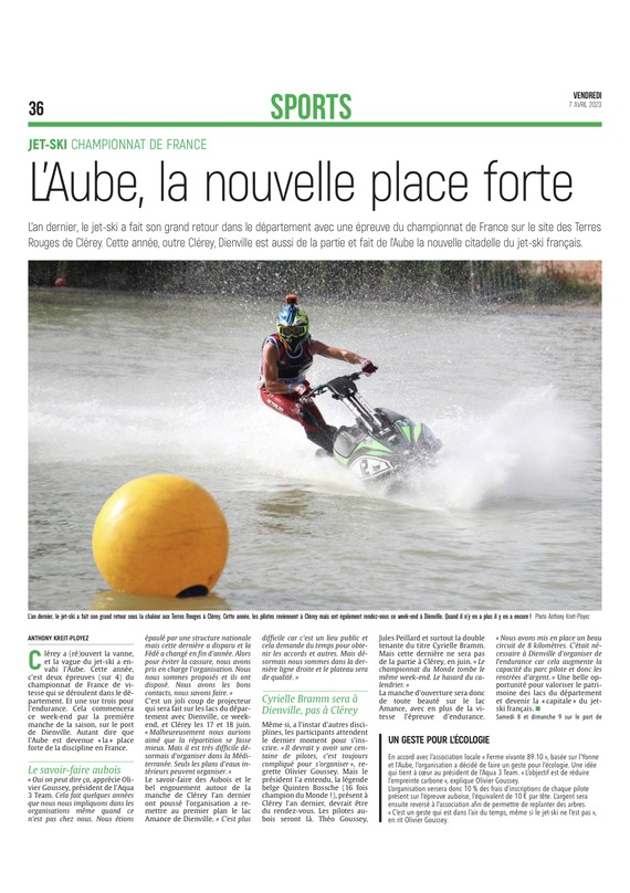 L’Aube, la nouvelle place forte du jet-ski.