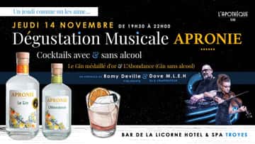Dégustation musicale du Domaine d'Apronie à la Licorne.