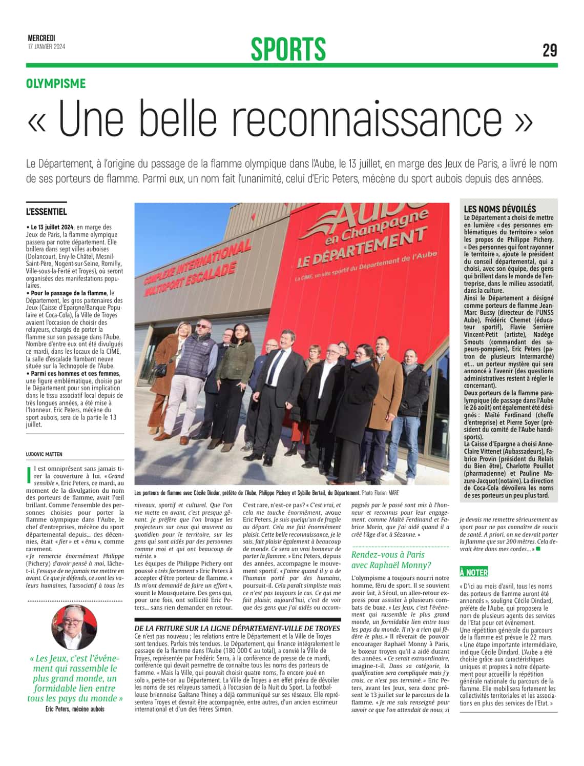 Une belle reconnaissance