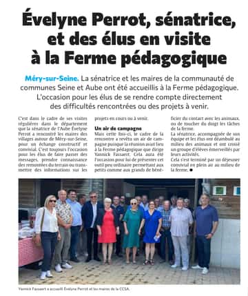 Évelyne Perrot, sénatrice, en visite à la ferme équestre !
