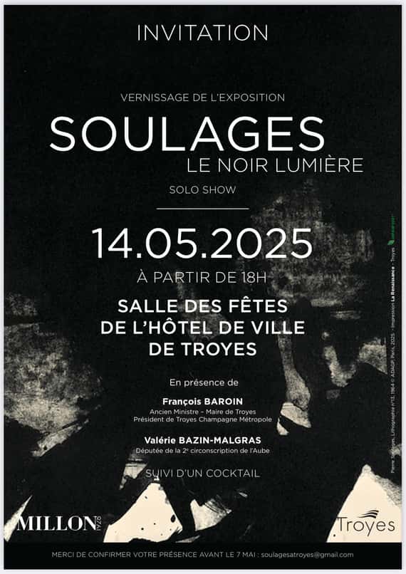 Vernissage de l'exposition évènement SOULAGES, le noir lumière