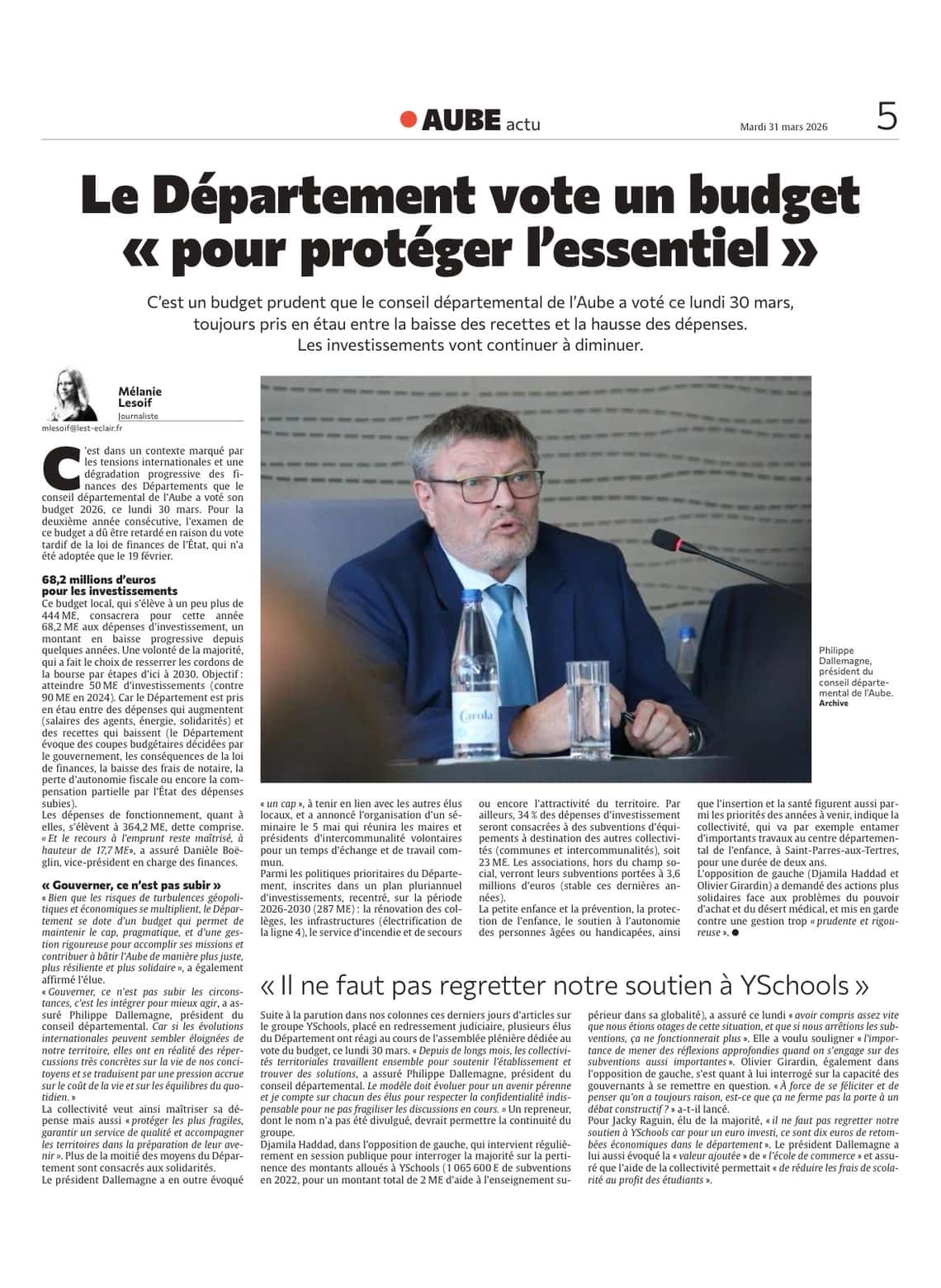 le Département de l’Aube vote un budget « pour protéger l’essentiel »