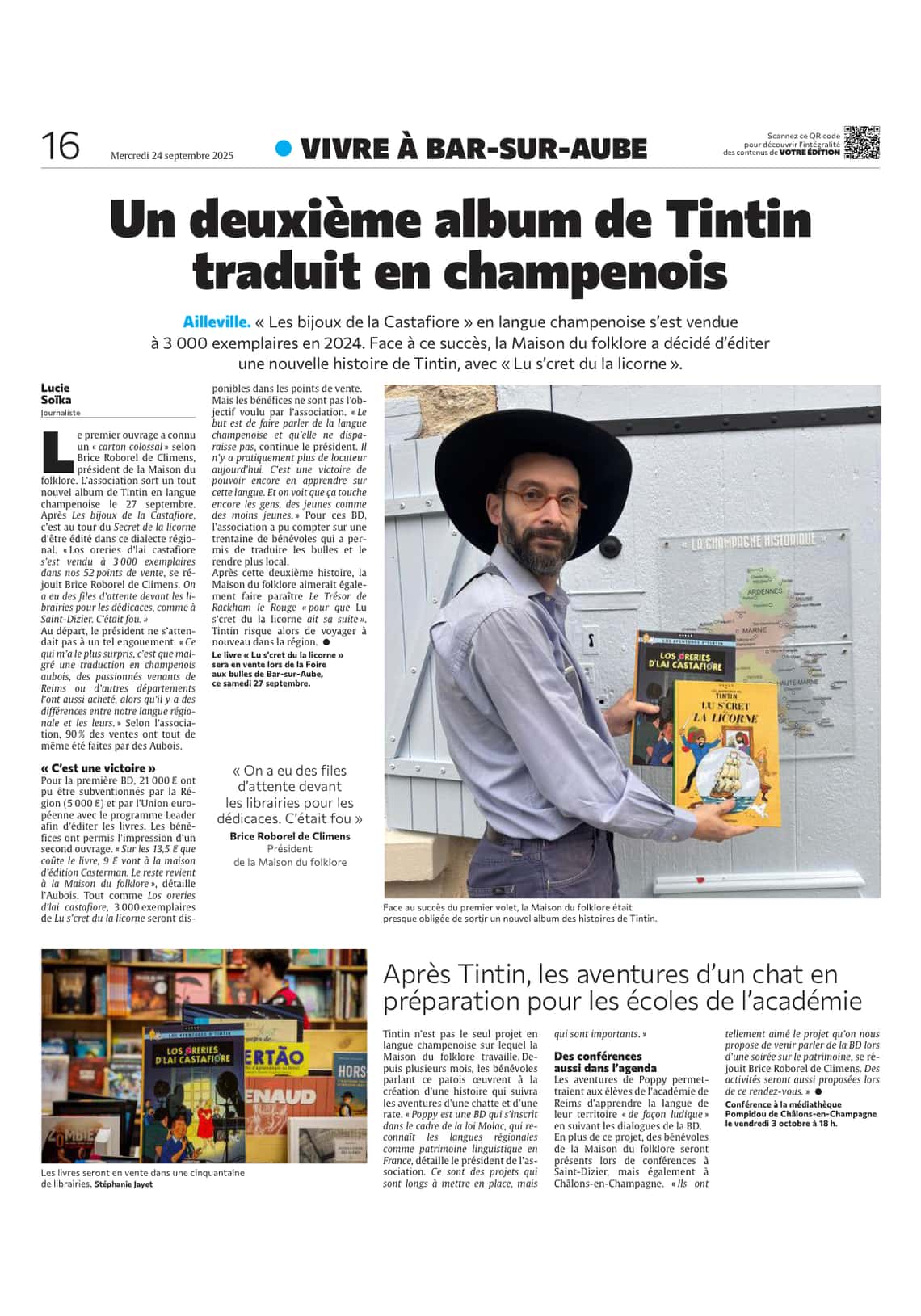 Un second ouvrage de Tintin en champenois !