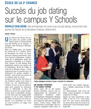 Succès du job dating, sur le campus Y Schools à Romilly-sur-Seine
