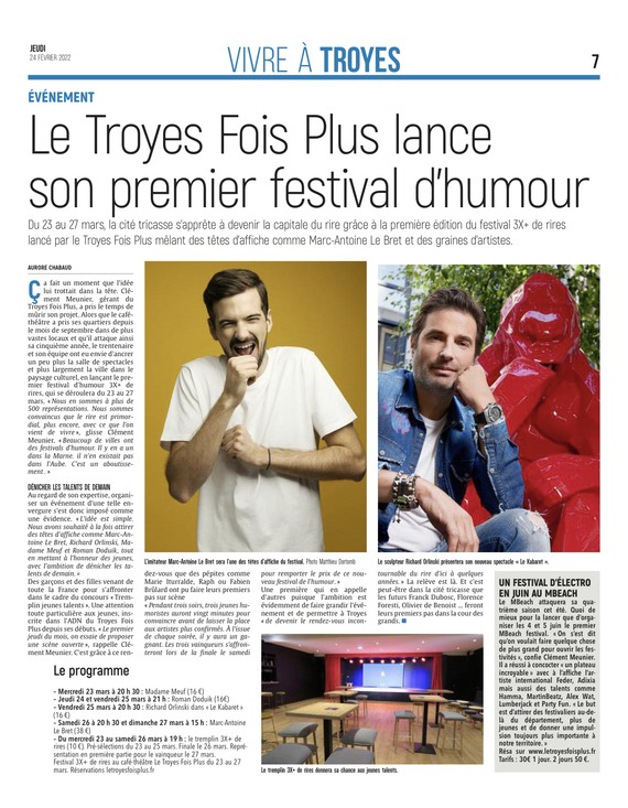 Le Troyes Fois Plus lance son festival d'humour.