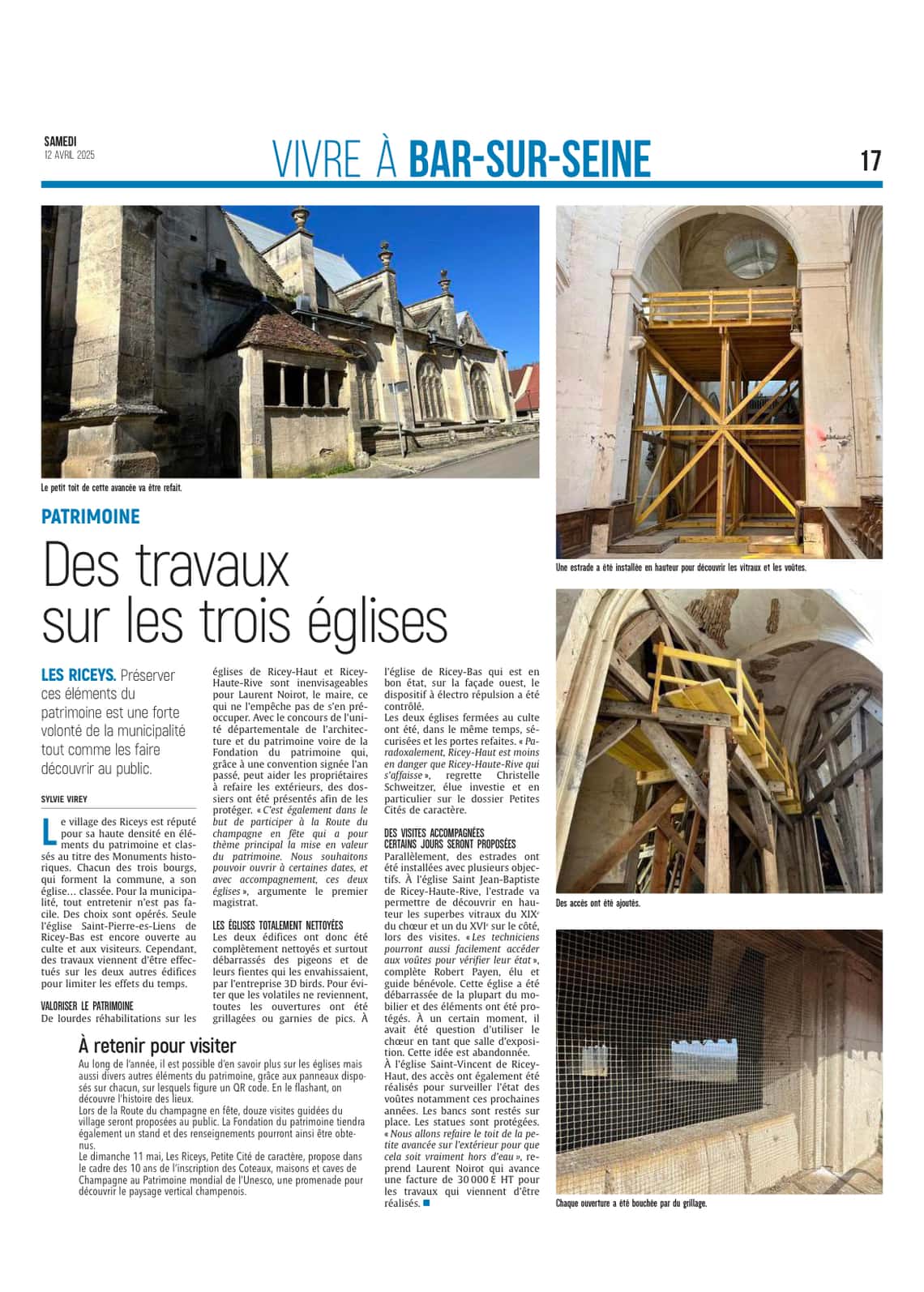 Des travaux sur les trois églises des Riceys